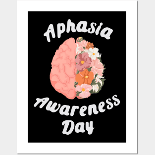 Aphasia Awareness Love Your Brain Flower for Elderly Posters and Art